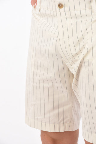 Stretched Bermuda Shorts TU NON MI BASTI MAI with Pinstripes Pattern