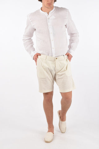 Stretched Bermuda Shorts TU NON MI BASTI MAI with Pinstripes Pattern