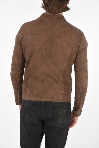 Textured Leather Saharan Jacket