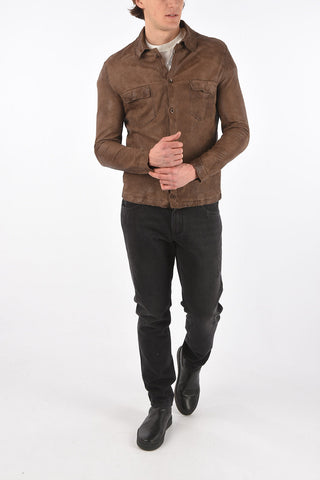 Textured Leather Saharan Jacket