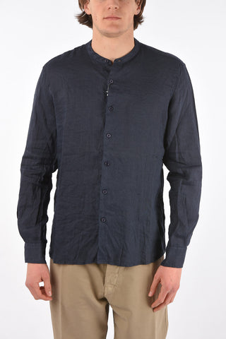 camicia in lino collo coreana