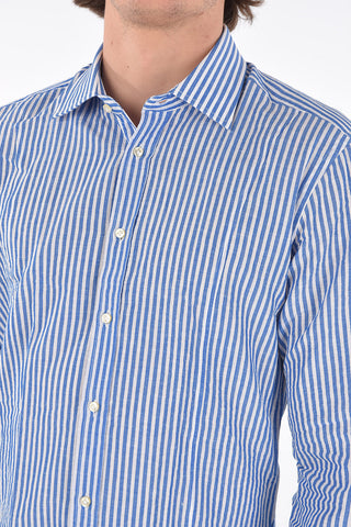 Awning Patterned Linen Blend Shirt