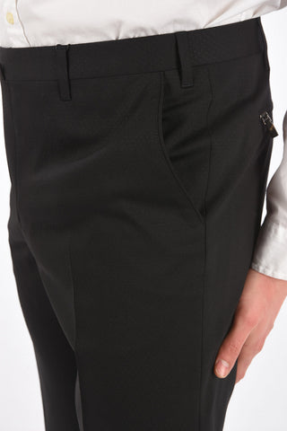 Pantaloni Motivo Pin Point in Lana Stretch