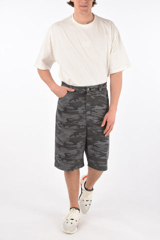 Shorts 5 Tasche in Denim Stampa Camouflage