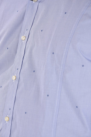 Camicia in Cotone Motivo Micro Pied de Poule