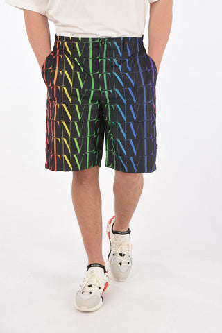 Nylon Shorts VLTN RAINBOW with Elastic Waistband