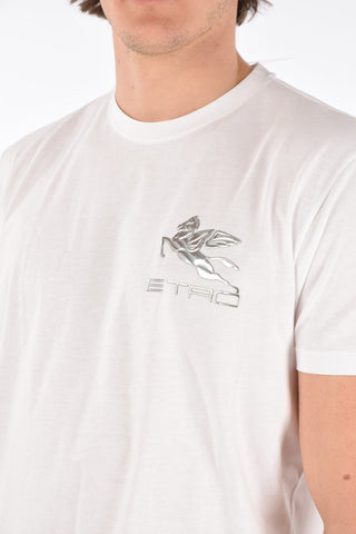 T-Shirt in Cotone con Logo Metallizzato