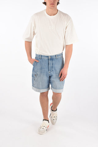 Light Wash Denim Cargo Shorts