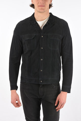 Saharan Suede Shirt with Snap Buttons