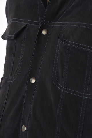 Saharan Suede Shirt with Snap Buttons
