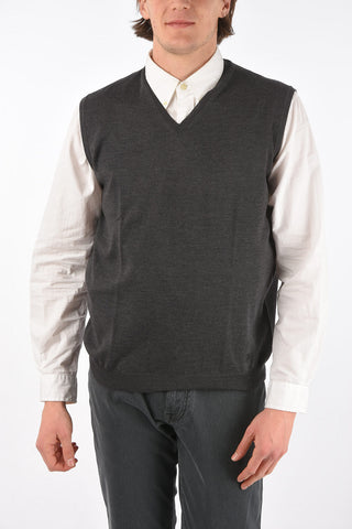 V Neck Extrafine Virgin Wool Vest