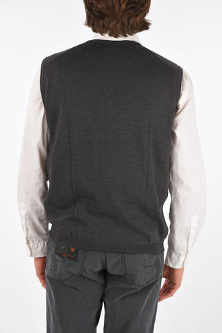 V Neck Extrafine Virgin Wool Vest