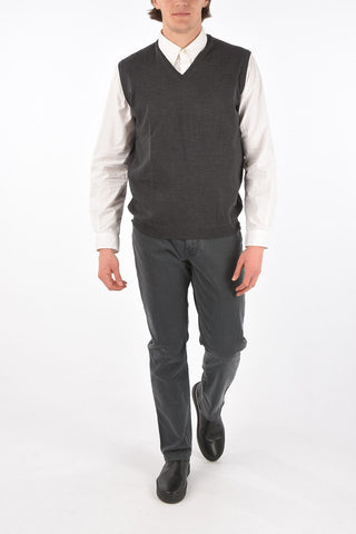 V Neck Extrafine Virgin Wool Vest