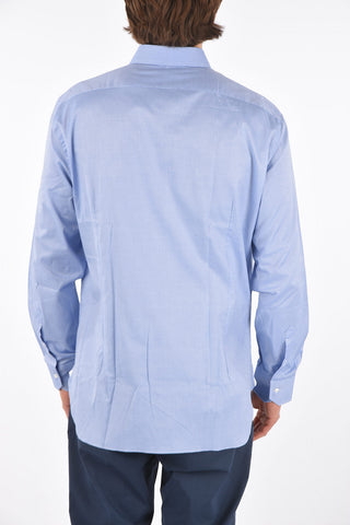 Camicia pin check con collo francese