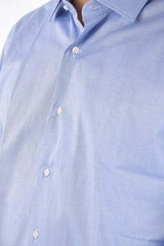 Camicia pin check con collo francese