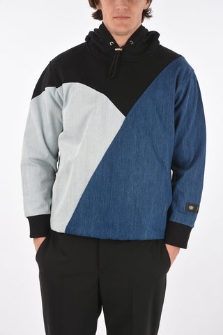Jersey and Denim Hoodie