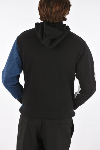 Jersey and Denim Hoodie