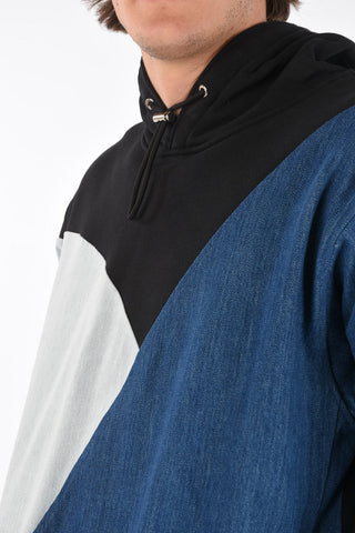 Jersey and Denim Hoodie