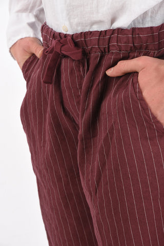 Linen blend Bermuda Shorts with Pinstripes Pattern