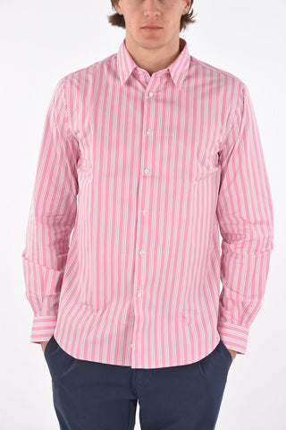 Standard Collar Pencil Patterned Cotton Shirt