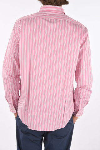 Standard Collar Pencil Patterned Cotton Shirt