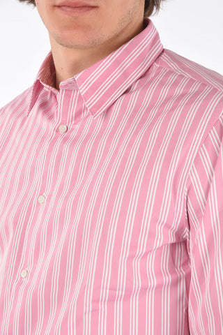 Standard Collar Pencil Patterned Cotton Shirt