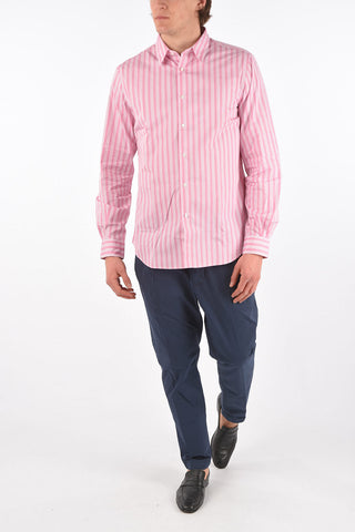 Standard Collar Pencil Patterned Cotton Shirt