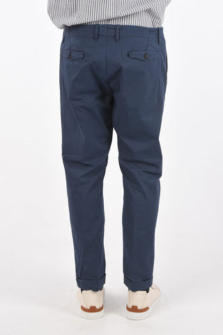 stretch cotton single pleat pants