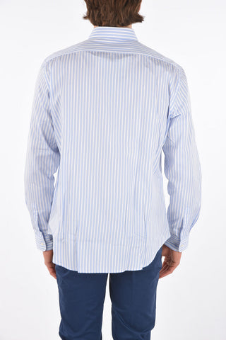 Standard Collar Pencil Patterned Cotton Shirt