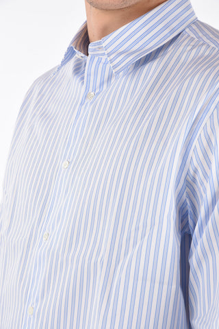 Standard Collar Pencil Patterned Cotton Shirt