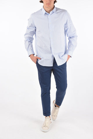 Standard Collar Pencil Patterned Cotton Shirt