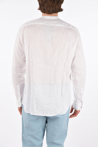 Linen Shirt with Mandarin Collar