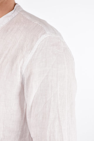 Linen Shirt with Mandarin Collar