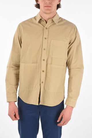 classic collar shirt with patch pockets