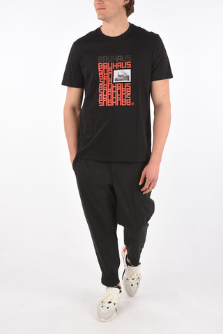 slim fit crew-neck t-shirt with bauhaus print