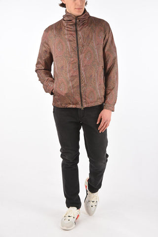 Giacca a Vento con Motivo Paisley e Cappuccio