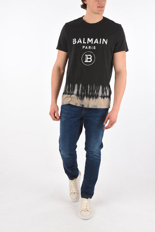 tie dye t-shirt with printed logo