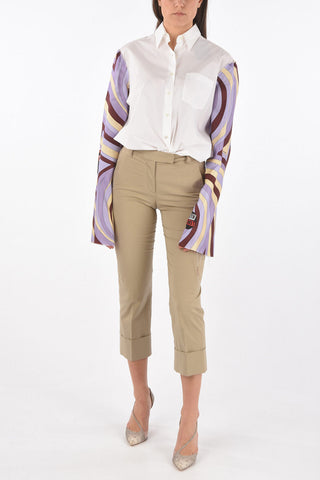 Chino pants with cuffed hem