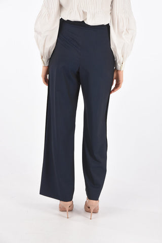 SUE High-rise Wide Leg Pinstriped Trousers 