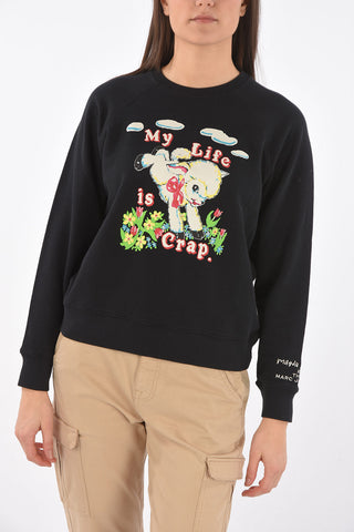 MAGDA ARCHER Crewneck sweatshirt with MY LIFE IS CRAP print
