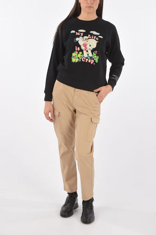 MAGDA ARCHER Crewneck sweatshirt with MY LIFE IS CRAP print
