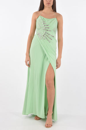 Jewel Detail Split Maxi Dress