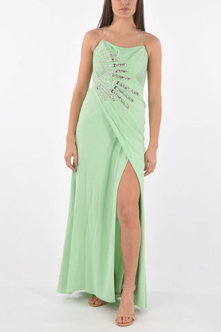Jewel Detail Split Maxi Dress