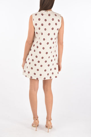Sleeveless Floral Motif Dress