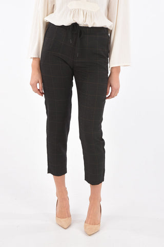Pantaloni con Elastico in Vita e Fantasia Graph Check