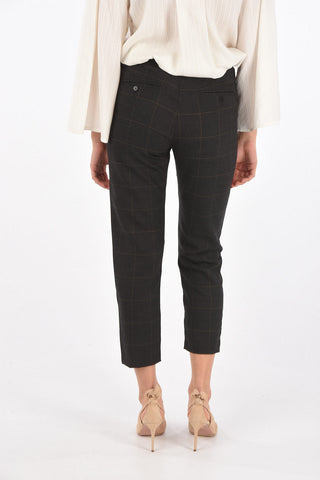Pantaloni con Elastico in Vita e Fantasia Graph Check