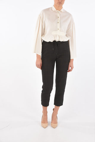 Pantaloni con Elastico in Vita e Fantasia Graph Check