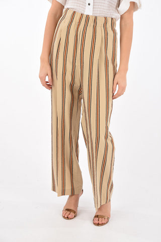 Pantaloni Wide con Elastico in vita a righe