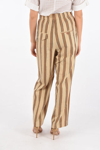 Pantaloni Wide con Elastico in vita a righe