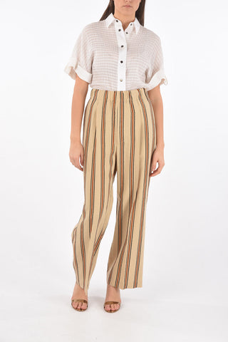 Pantaloni Wide con Elastico in vita a righe
